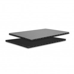 Adam Hall Hardware 0568 BG - Płyta komorowa z polipropylenu SolidLite® czarny / szary 6,8 mm, 2500 x 1250 mm